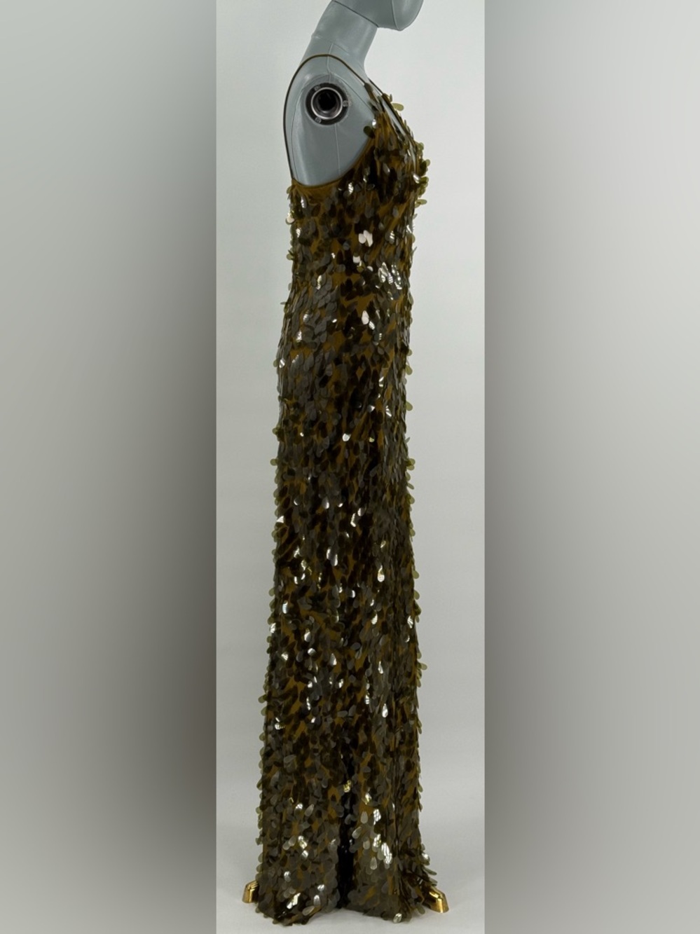 🆕 MISHA COLLECTION 🧿 NWOT Sapphire Sequins Maxi Dress, Olive - Sz L US 8 - Picture 5 of 16